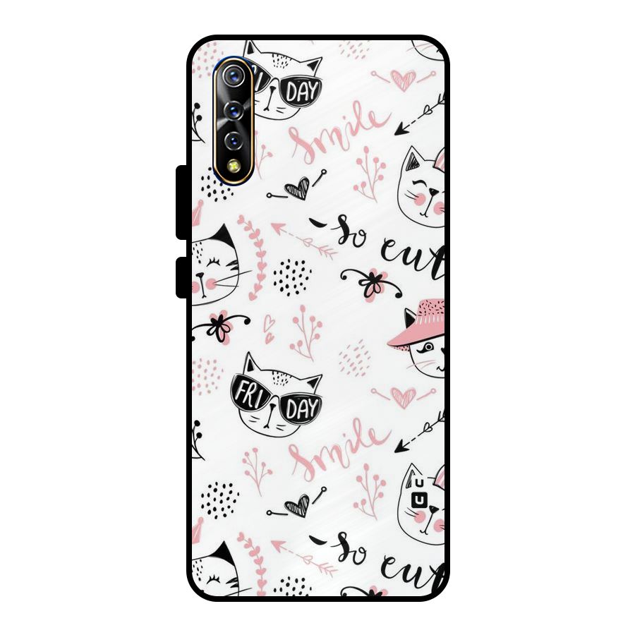 Cute Cat Swag Metal Back Case for Vivo S1