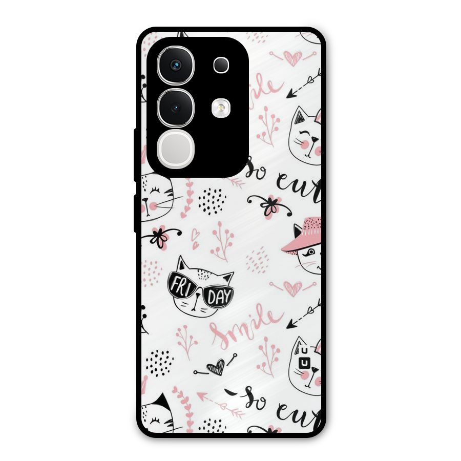 Cute Cat Swag Metal Back Case for Vivo T4x