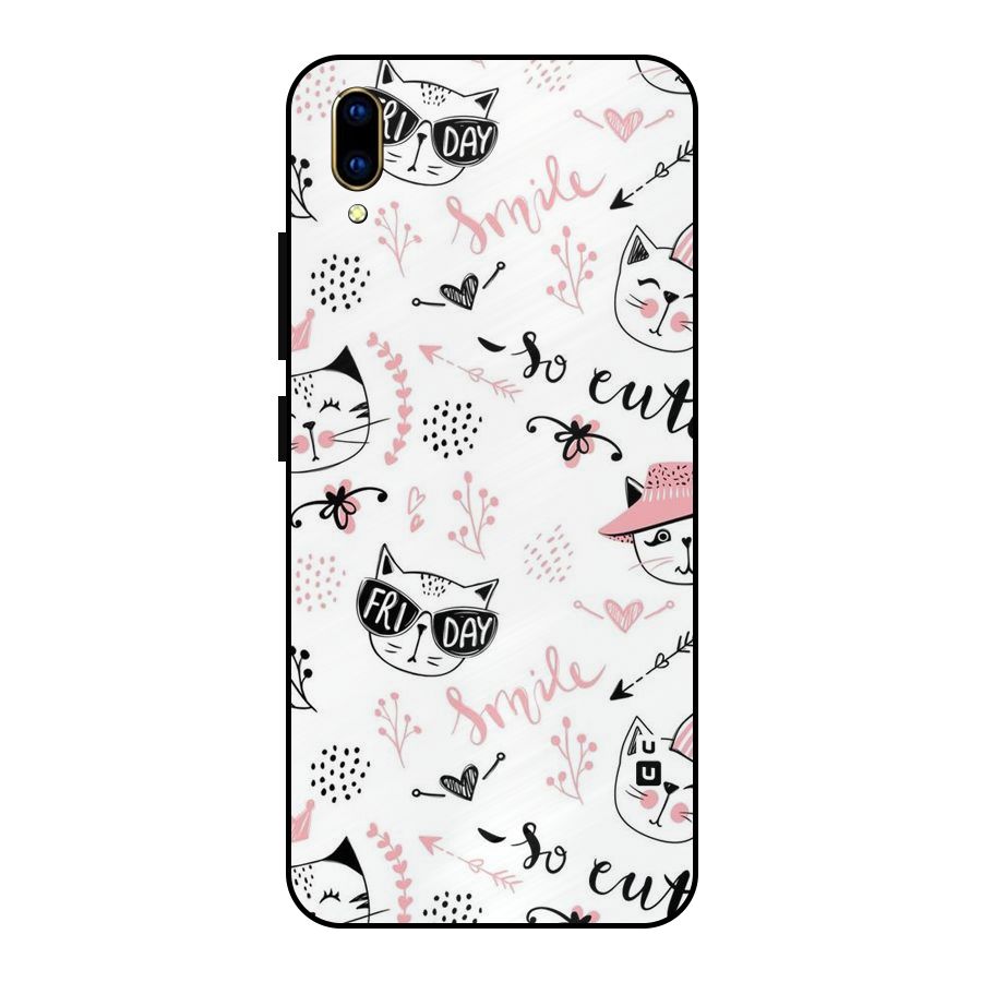 Cute Cat Swag Metal Back Case for Vivo V11 Pro