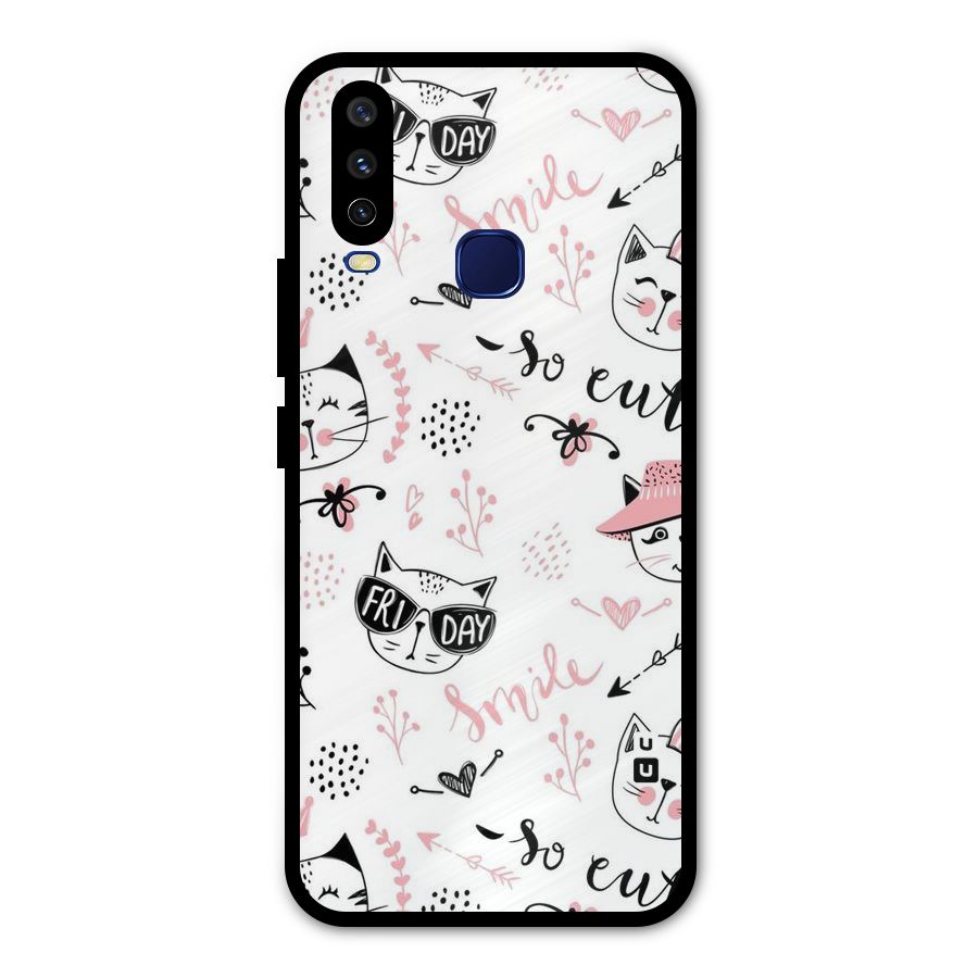 Cute Cat Swag Metal Back Case for Vivo V17