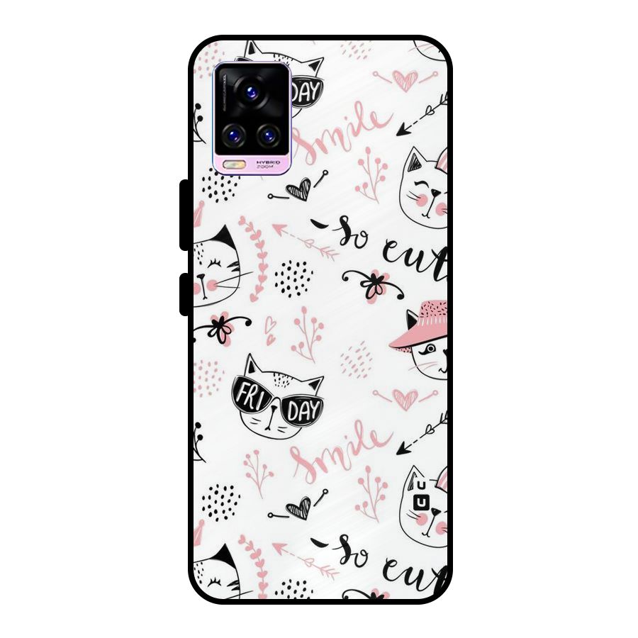 Cute Cat Swag Metal Back Case for Vivo V20 Pro