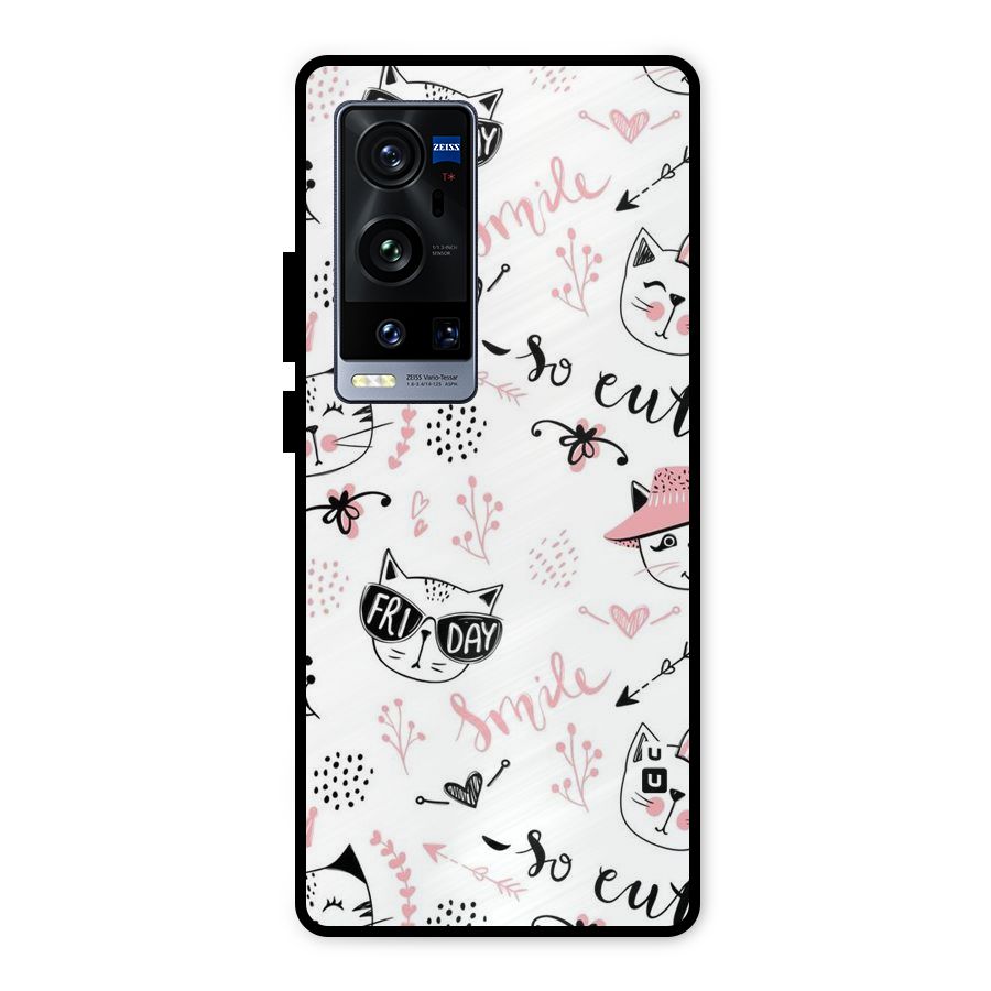 Cute Cat Swag Metal Back Case for Vivo X60 Pro Plus