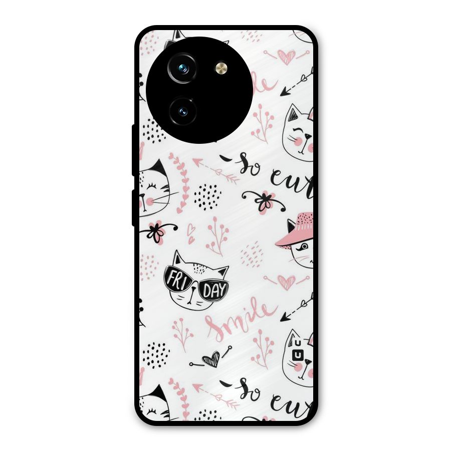 Cute Cat Swag Metal Back Case for Vivo Y200i