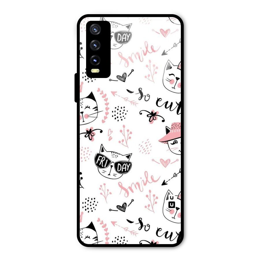 Cute Cat Swag Metal Back Case for Vivo Y20g