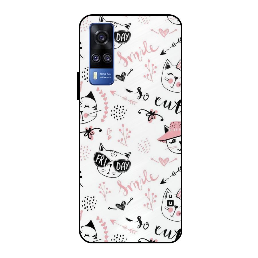 Cute Cat Swag Metal Back Case for Vivo Y51