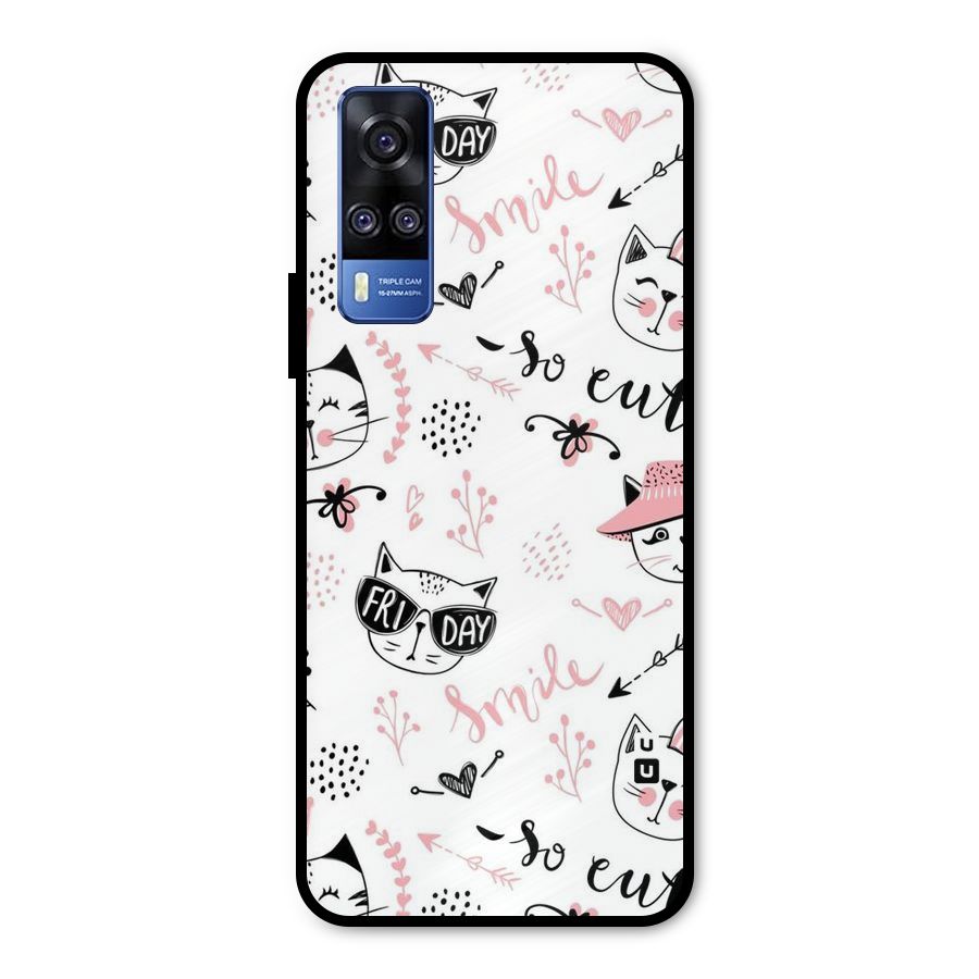 Cute Cat Swag Metal Back Case for Vivo Y51A
