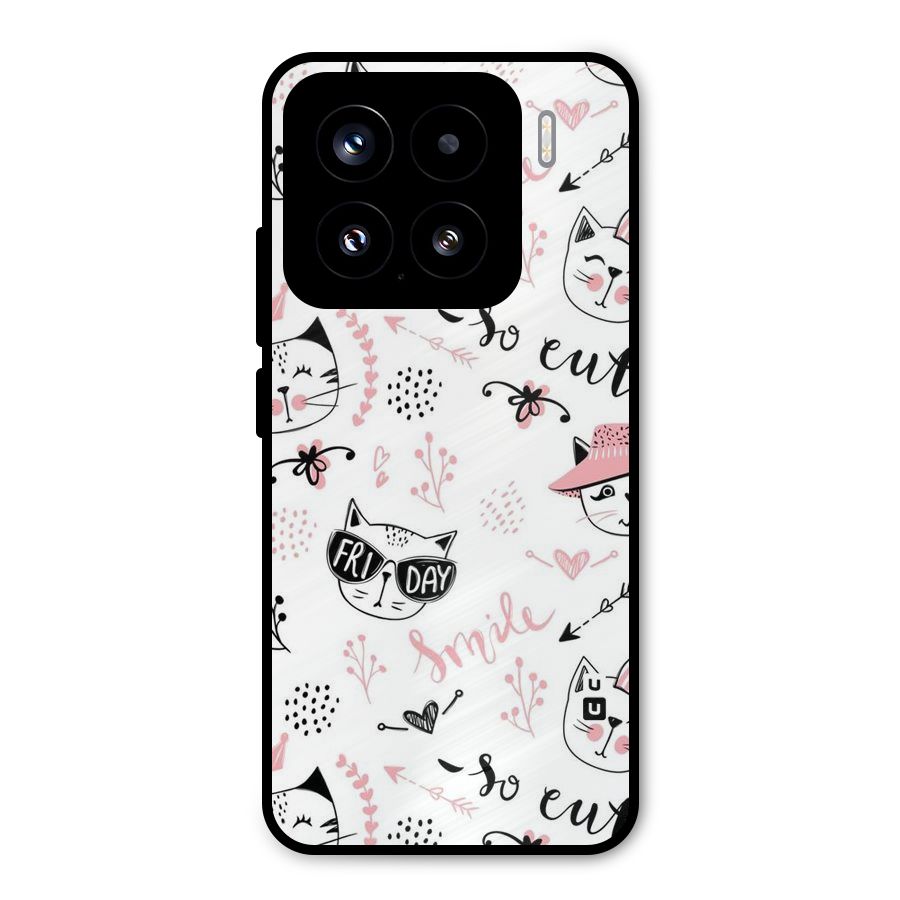 Cute Cat Swag Metal Back Case for Xiaomi 15