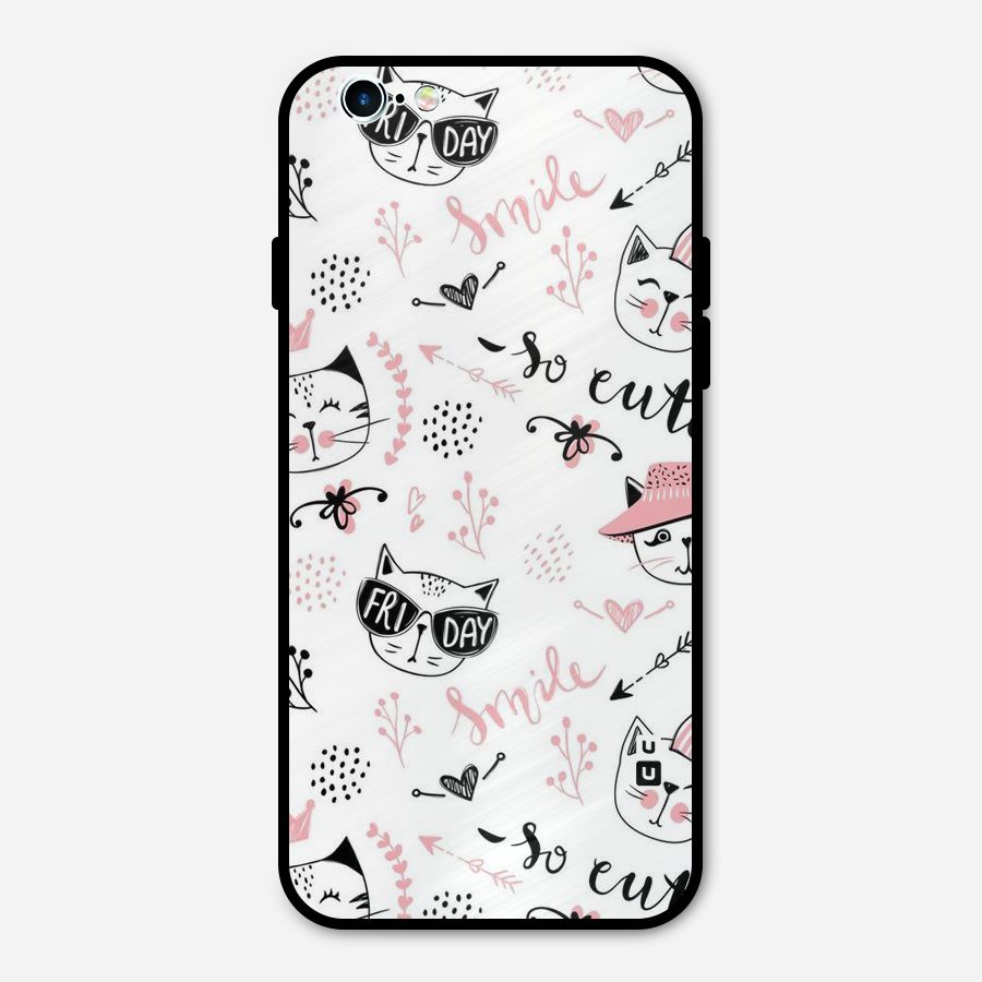 Cute Cat Swag Metal Back Case for iPhone 6 6s