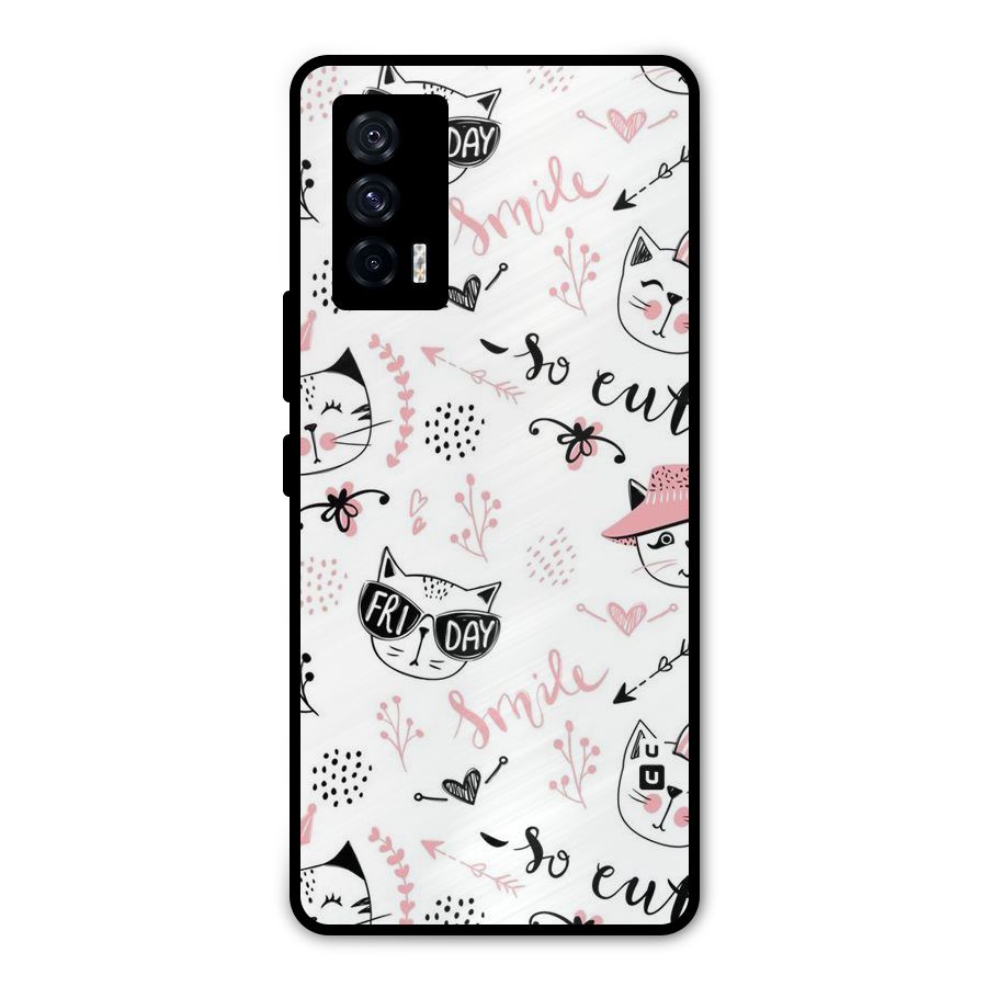 Cute Cat Swag Metal Back Case for iQOO 7 5G