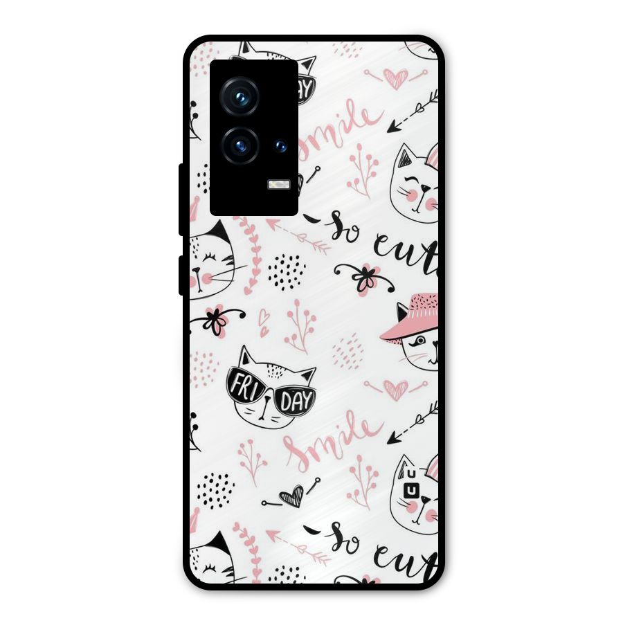 Cute Cat Swag Metal Back Case for iQOO 9 5G