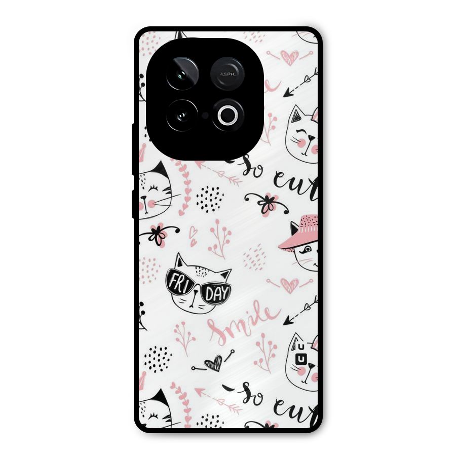 Cute Cat Swag Metal Back Case for iQOO Neo 10