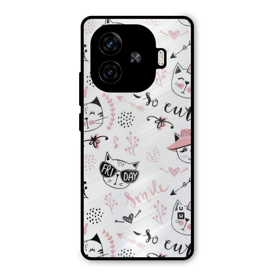 Cute Cat Swag Metal Back Case for iQOO Neo 10R