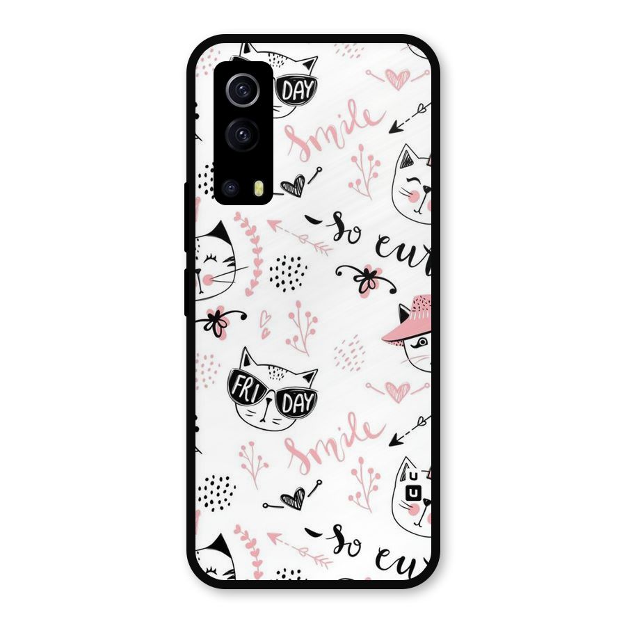 Cute Cat Swag Metal Back Case for iQOO Z3