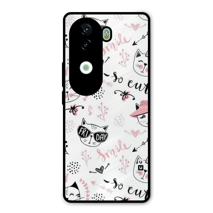 Cute Cat Swag Metal Back Case for iQOO Z9s