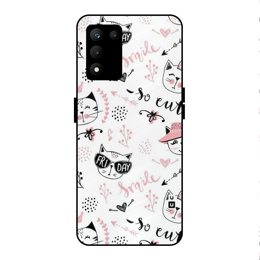 Cute Cat Swag Metal Back Case for realme 9 5G SE