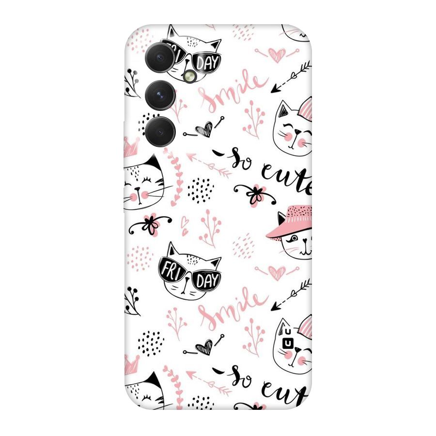 Cute Cat Swag Original Polycarbonate Back Case for Galaxy A54