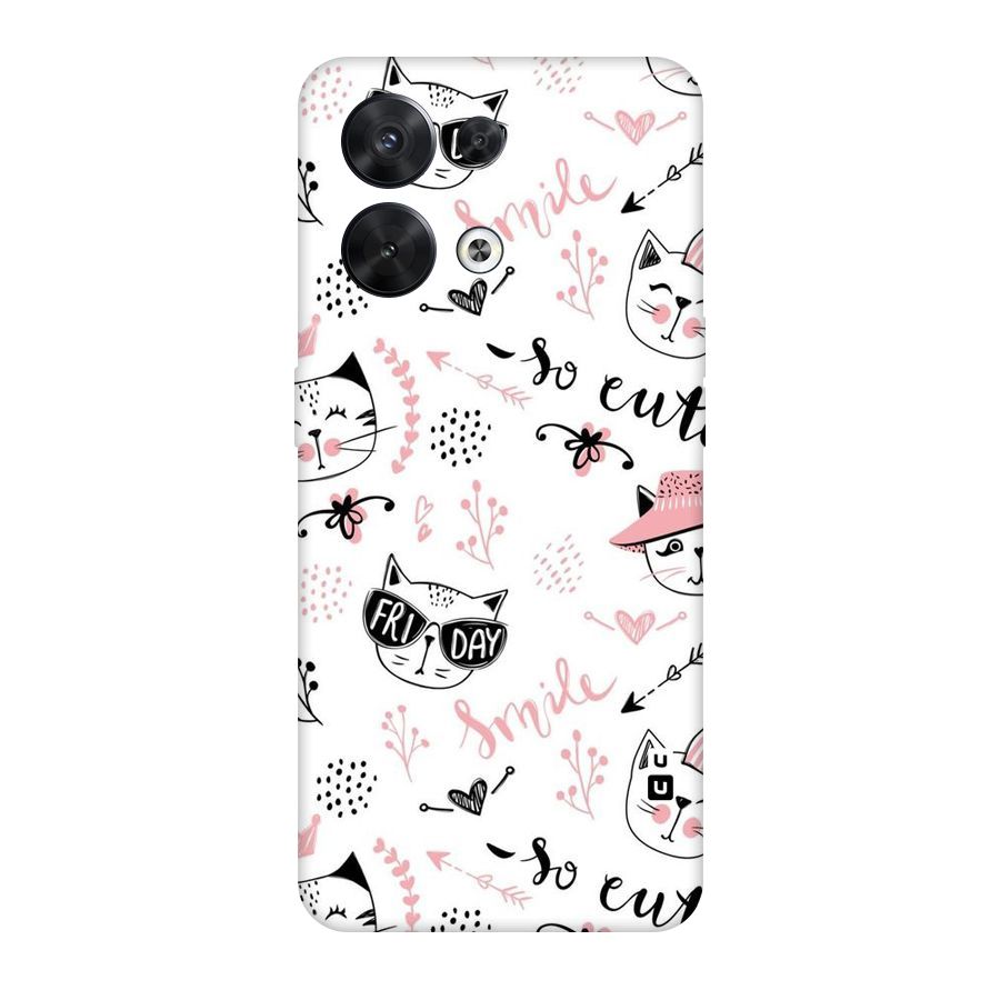 Cute Cat Swag Original Polycarbonate Back Case for Oppo Reno8 5G