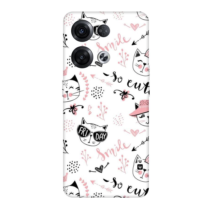 Cute Cat Swag Original Polycarbonate Back Case for Oppo Reno8 Pro 5G
