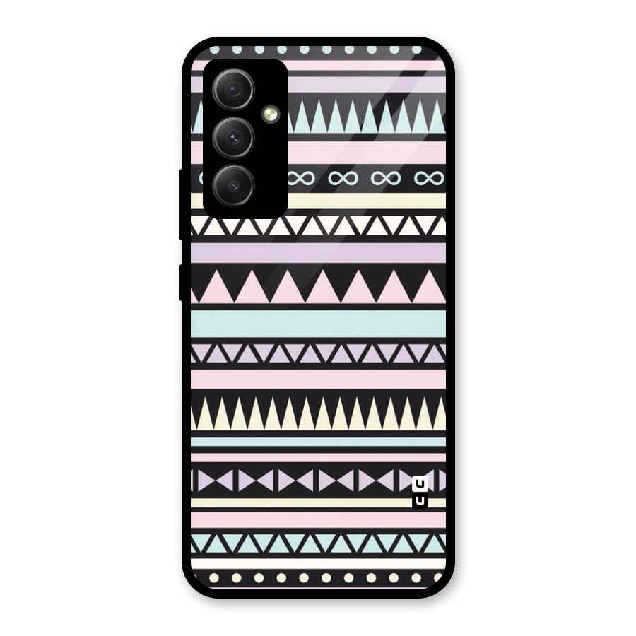 Cute Chev Pattern Glass Back Case for Galaxy A34