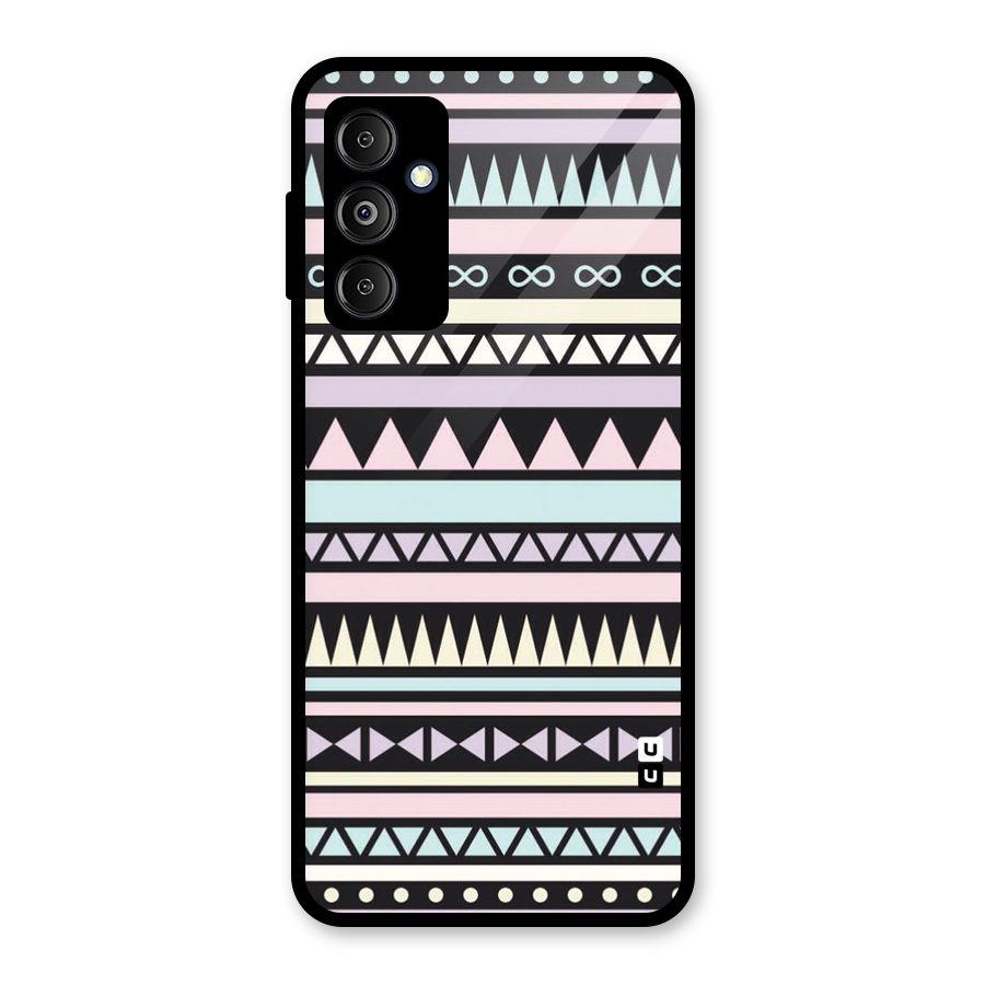 Cute Chev Pattern Glass Back Case for Galaxy M14 5G