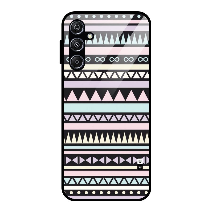 Cute Chev Pattern Glass Back Case for Galaxy M34 5G
