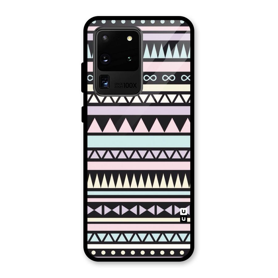 Cute Chev Pattern Glass Back Case for Galaxy S20 Ultra
