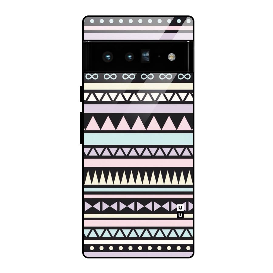 Cute Chev Pattern Glass Back Case for Google Pixel 6 Pro