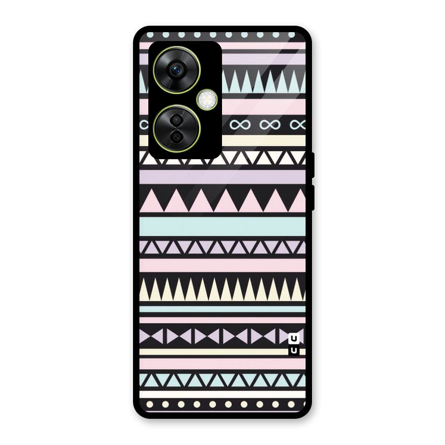 Cute Chev Pattern Glass Back Case for OnePlus Nord CE 3 Lite