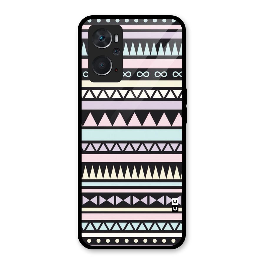 Cute Chev Pattern Glass Back Case for Oppo K10 4G