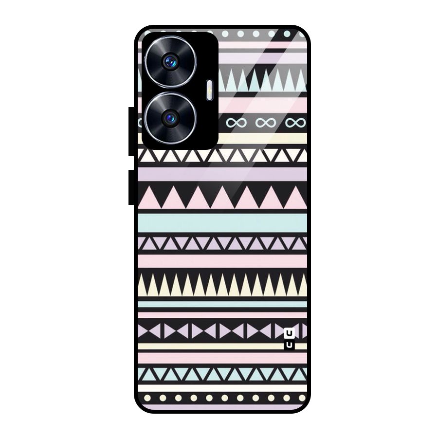 Cute Chev Pattern Glass Back Case for Realme Narzo N55