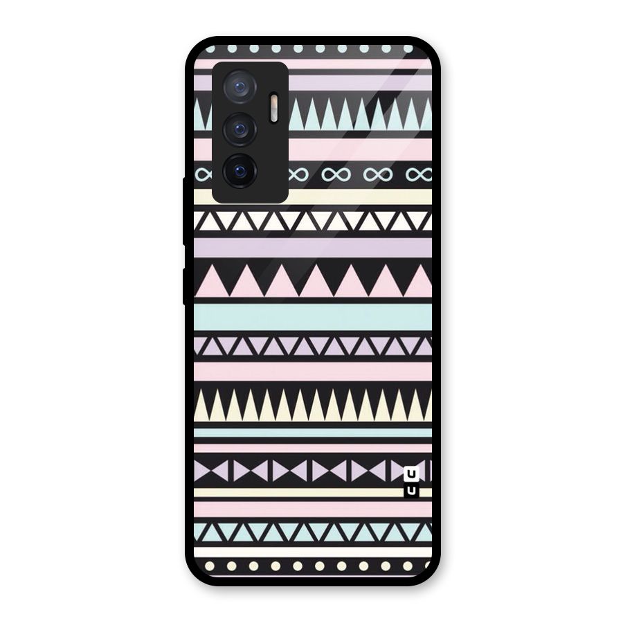 Cute Chev Pattern Glass Back Case for Vivo V23e