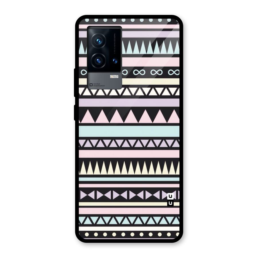 Cute Chev Pattern Glass Back Case for iQOO 9 5G