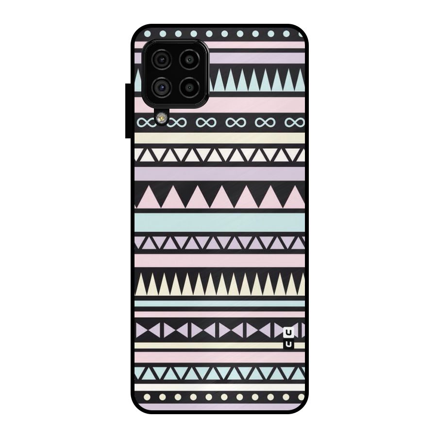 Cute Chev Pattern Metal Back Case for Galaxy A22 4G