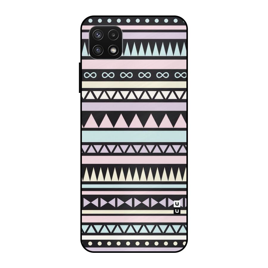 Cute Chev Pattern Metal Back Case for Galaxy A22 5G
