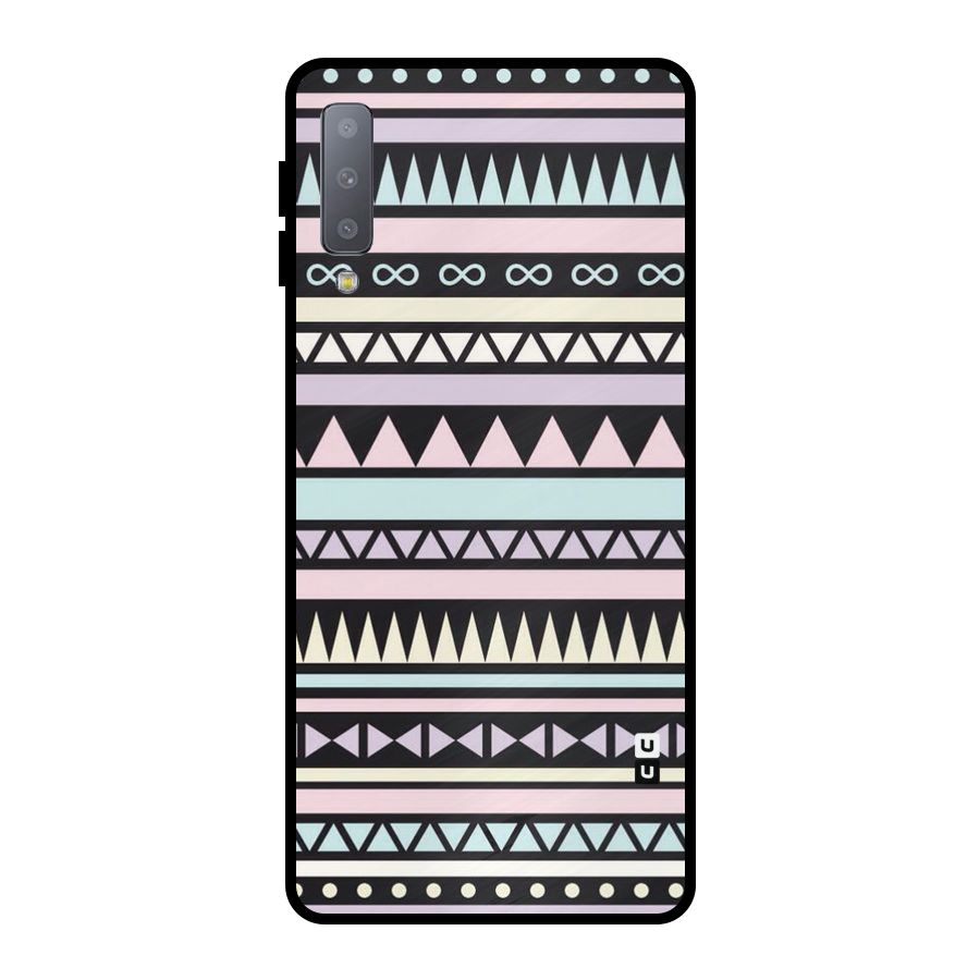 Cute Chev Pattern Metal Back Case for Galaxy A7 (2018)