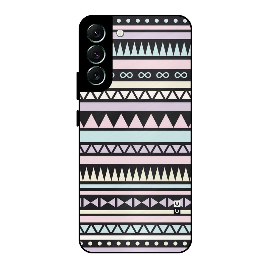 Cute Chev Pattern Metal Back Case for Galaxy S22 Plus 5G