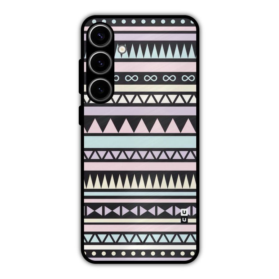 Cute Chev Pattern Metal Back Case for Galaxy S24 Plus