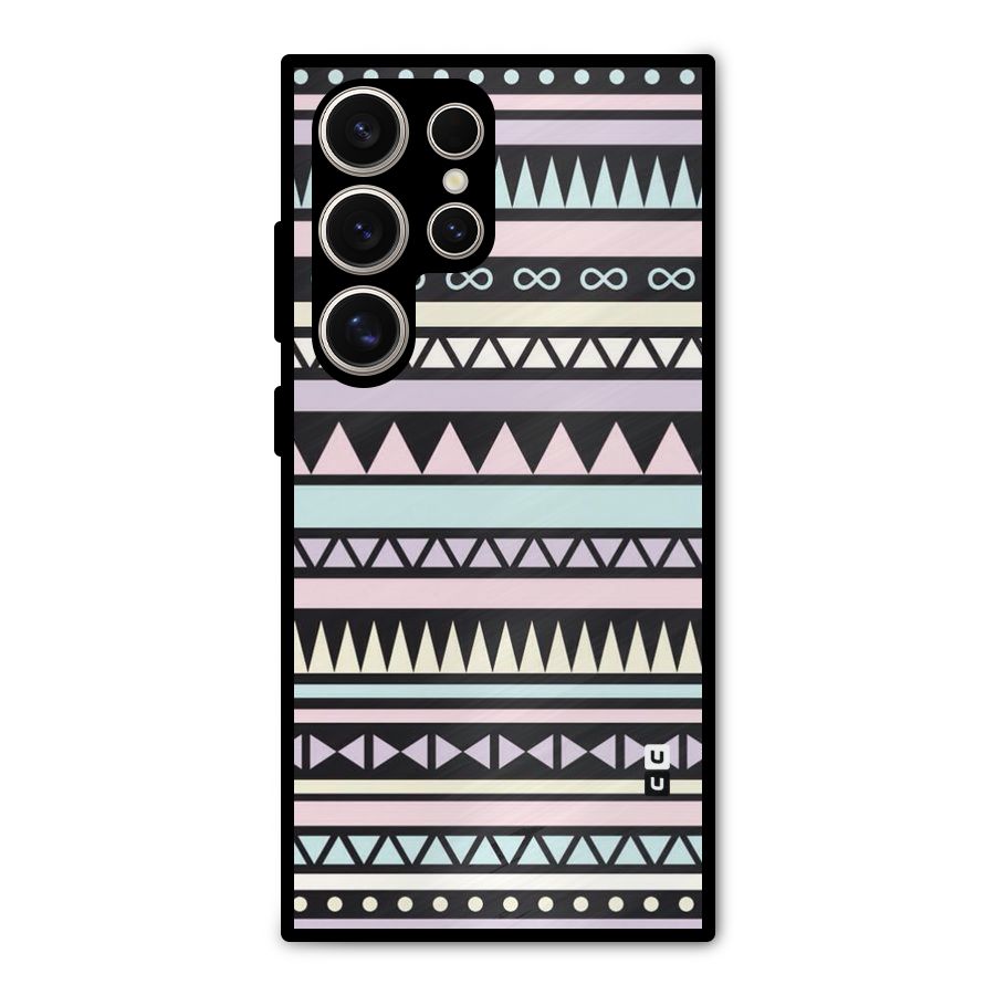 Cute Chev Pattern Metal Back Case for Galaxy S24 Ultra