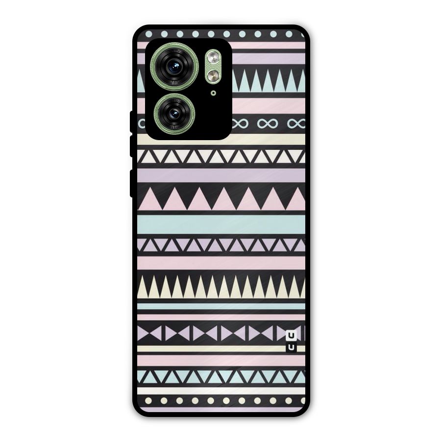 Cute Chev Pattern Metal Back Case for Motorola Edge 40 5G