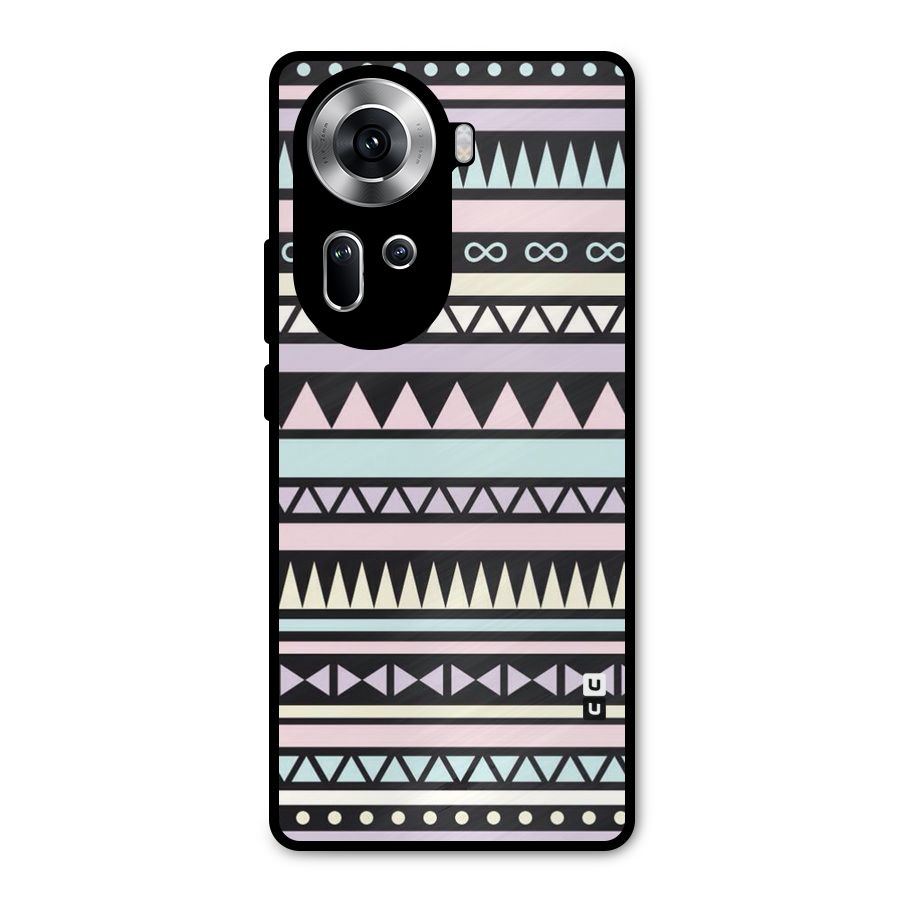 Cute Chev Pattern Metal Back Case for Oppo Reno11 5G