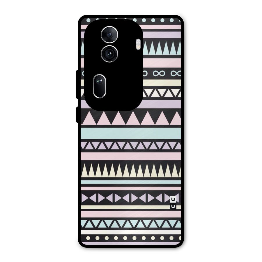 Cute Chev Pattern Metal Back Case for Oppo Reno11 Pro 5G