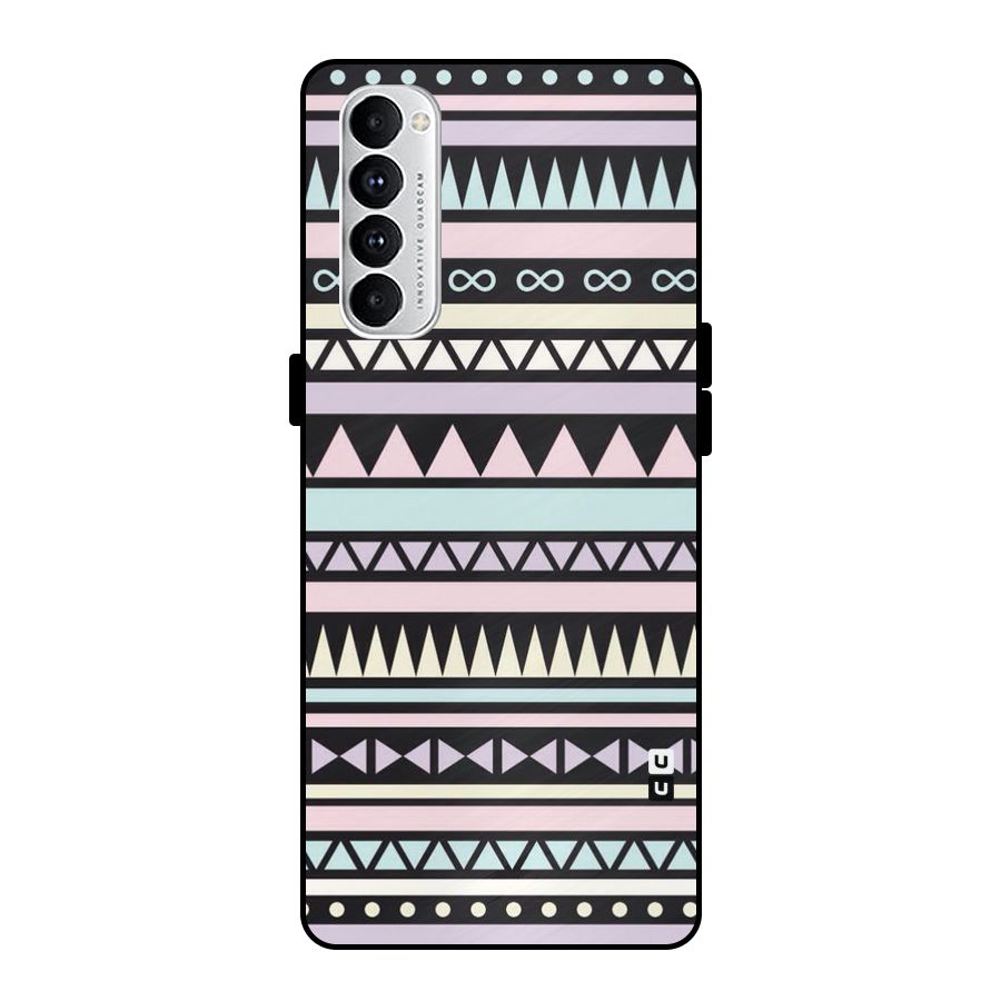 Cute Chev Pattern Metal Back Case for Oppo Reno4 Pro