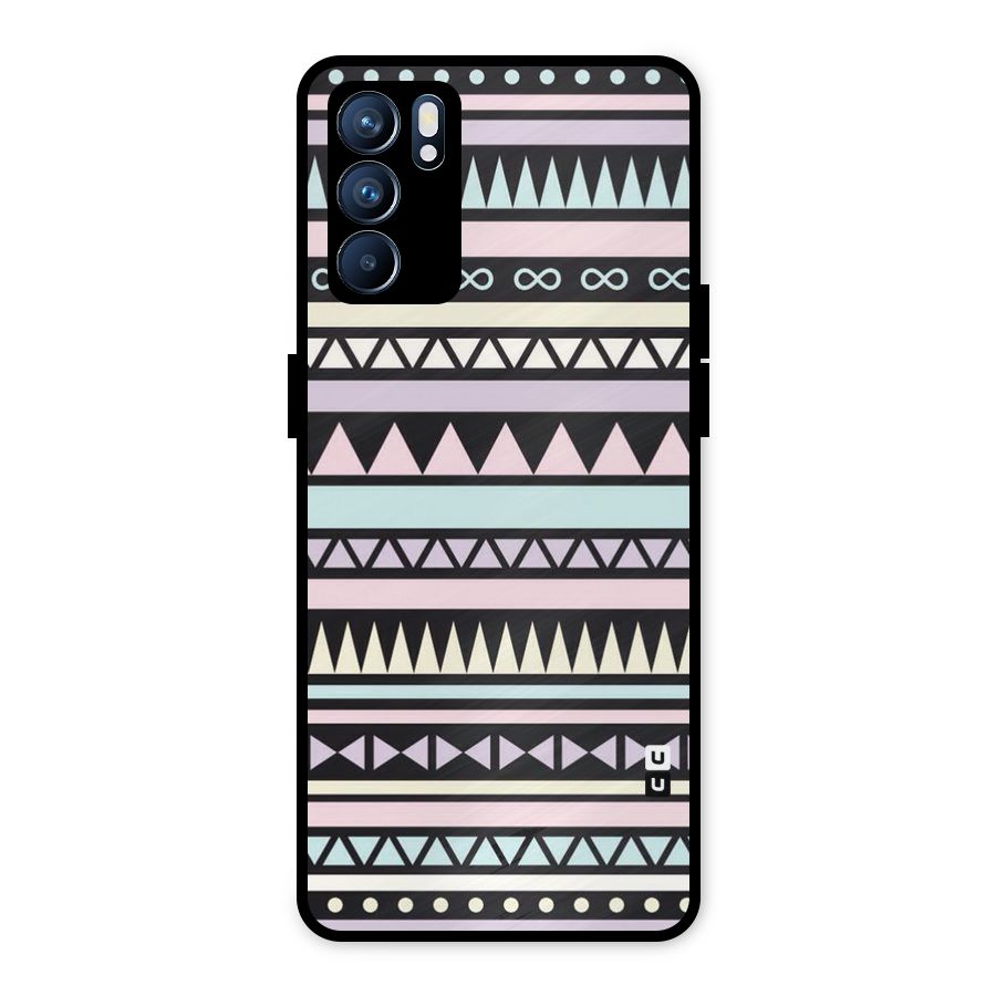 Cute Chev Pattern Metal Back Case for Oppo Reno6 5G