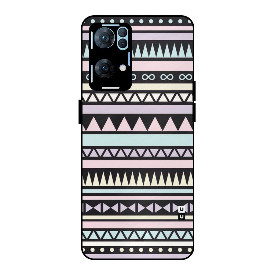 Cute Chev Pattern Metal Back Case for Oppo Reno7 Pro 5G
