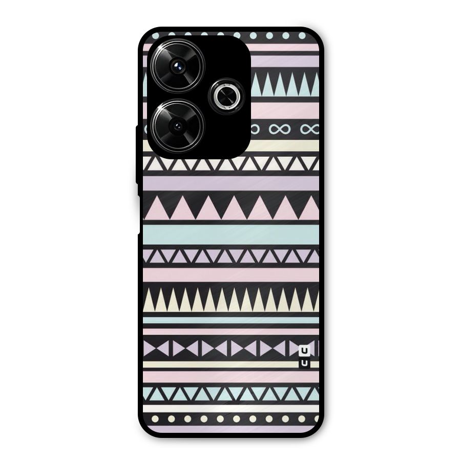 Cute Chev Pattern Metal Back Case for Poco M6 Plus