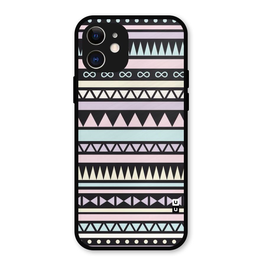 Cute Chev Pattern Metal Back Case for iPhone 12