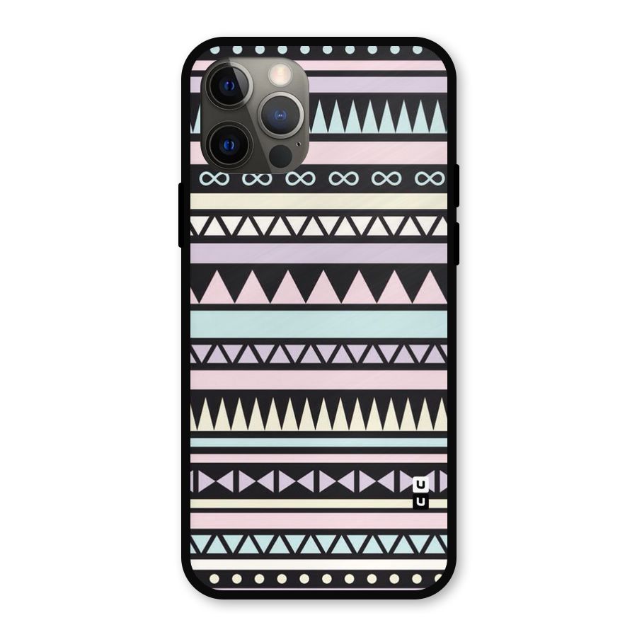 Cute Chev Pattern Metal Back Case for iPhone 12 Pro