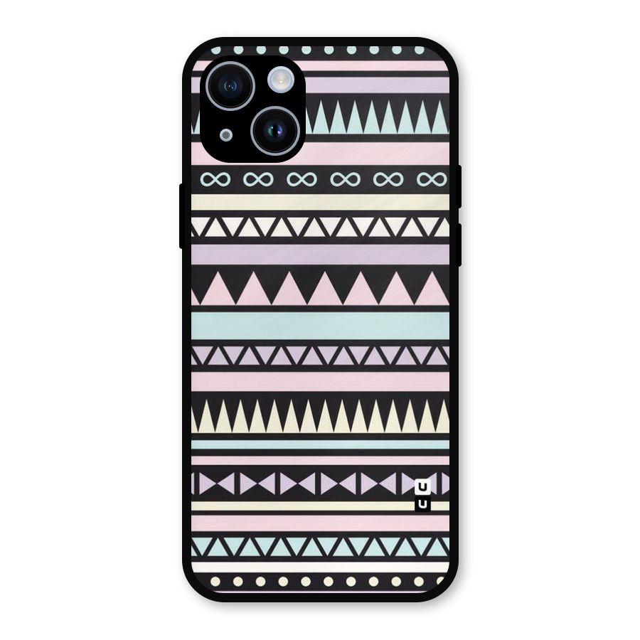 Cute Chev Pattern Metal Back Case for iPhone 14