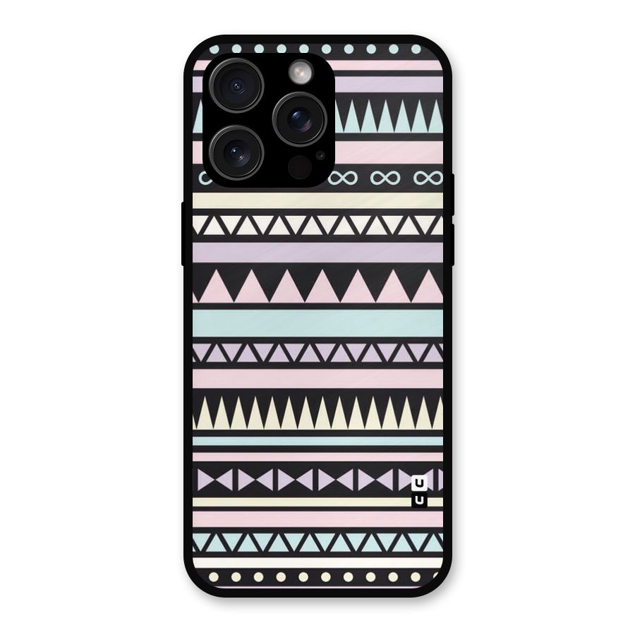 Cute Chev Pattern Metal Back Case for iPhone 15 Pro Max