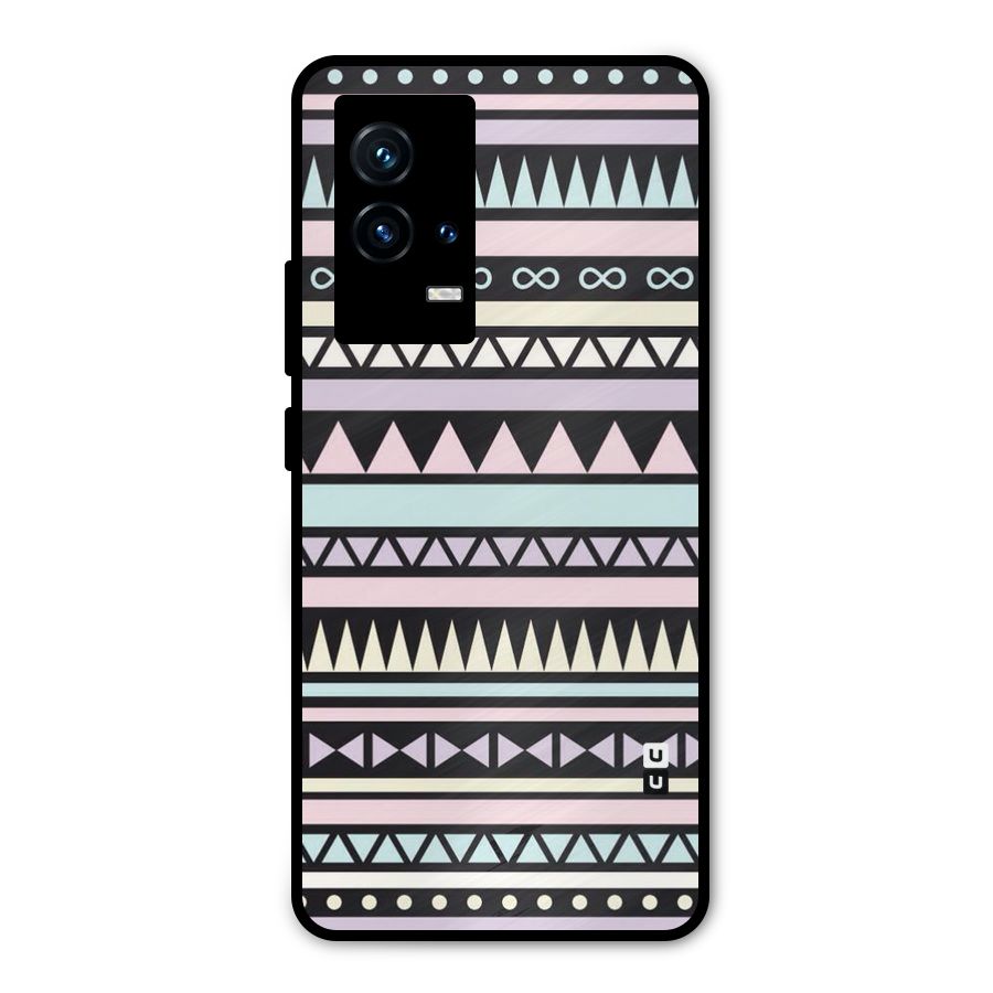 Cute Chev Pattern Metal Back Case for iQOO 9 5G